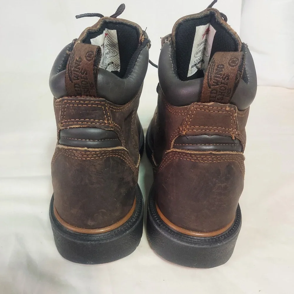 Red Wing Shoes 1204 Brown Leather Waterproof EH Work Boots Men's Size 7‎ USA